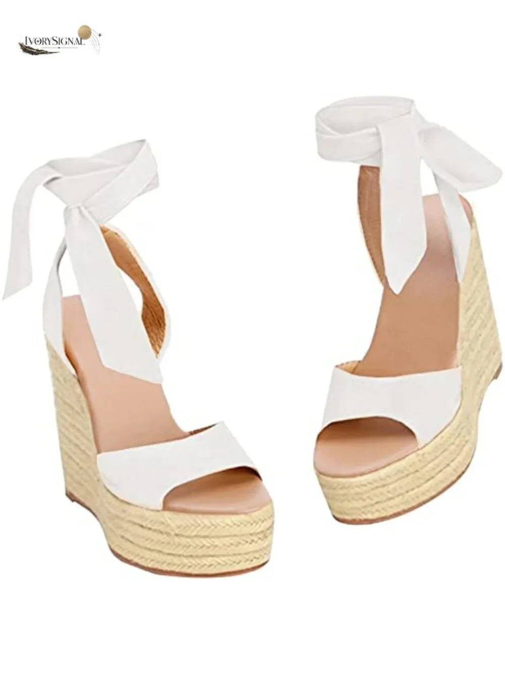 Women's Espadrille Wedge Sandals Open Toe Lace Up Platform Ankle Strap Summer